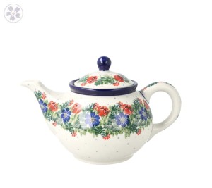 Czajnik Ceramika Artystyczna Bolesławiec do herbaty Sitko V 0,9 L E22 dek1535X