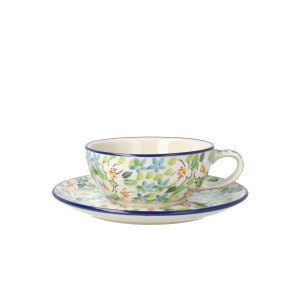 Czajnik z filiżanką Ceramika Artystyczna Bolesławiec V 0,6 L C01 DEKU4902