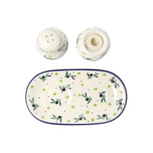 Solniczka i pieprzniczka Ceramika Artystyczna Bolesławiec komplet S131 dek2414X