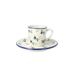 Filiżanka i spodek Ceramika Artystyczna Bolesławiec espresso V 0,09 L F66dek 2414X