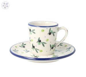 Filiżanka i spodek Ceramika Artystyczna Bolesławiec espresso V 0,09 L F66dek 2414X