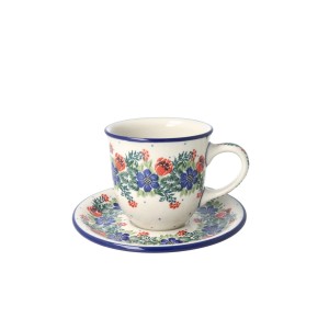 Filiżanka i spodek Ceramika Artystyczna Bolesławiec V 0,2 L B66 dek1535X