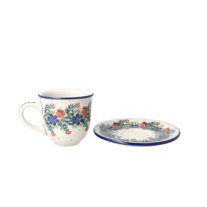 Filiżanka i spodek Ceramika Artystyczna Bolesławiec V 0,2 L B66 dek1535X