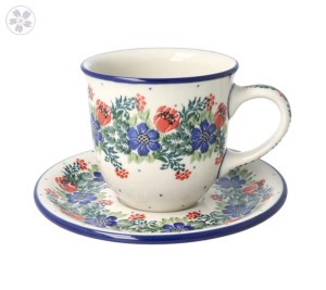 Filiżanka i spodek Ceramika Artystyczna Bolesławiec V 0,2 L B66 dek1535X