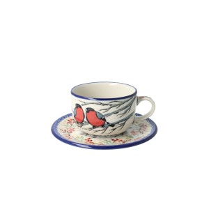Filiżanka i spodek Ceramika Artystyczna Bolesławiec do kawy V 0,2 L F768K dekU4908
