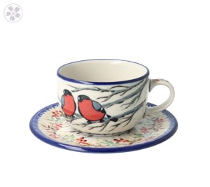 Filiżanka i spodek Ceramika Artystyczna Bolesławiec do kawy V 0,2 L F768K dekU4908