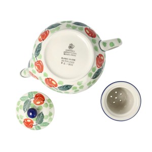 Czajnik Ceramika Artystyczna Bolesławiec do herbaty Sitko V 0,9 L E22 dek3248X