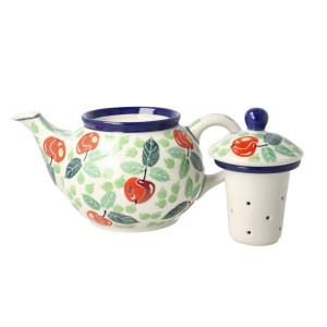 Czajnik Ceramika Artystyczna Bolesławiec do herbaty Sitko V 0,9 L E22 dek3248X