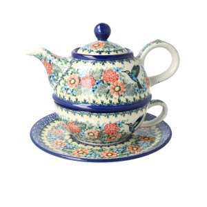 Czajnik z filiżanką Ceramika Artystyczna Bolesławiec V 0,6 L C01 DEKU3357