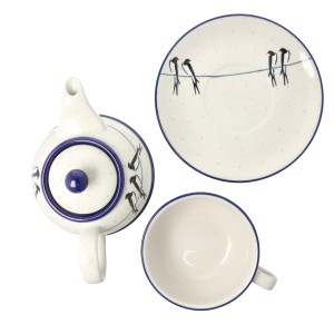 Czajnik z filiżanką Ceramika Artystyczna Bolesławiec V 0,6 L C01 DEKU4831