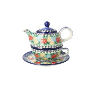 Czajnik z filiżanką Ceramika Artystyczna Bolesławiec V 0,6 L C01 DEKU4475