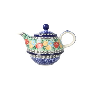 Czajnik z filiżanką Ceramika Artystyczna Bolesławiec V 0,6 L C01 DEKU4475