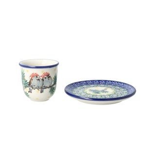 Filiżanka i spodek Ceramika Artystyczna Bolesławiec espresso V 0,06 L B10 dekU4998