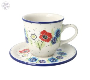 Filiżanka i spodek Ceramika Artystyczna Bolesławiec V 0,2 L B66 dek2510X