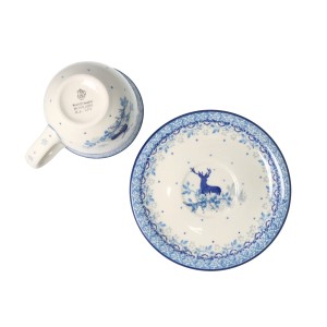 Filiżanka i spodek Ceramika Artystyczna Bolesławiec V 0,2 L B66 dek2858X