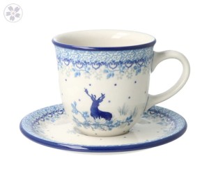 Filiżanka i spodek Ceramika Artystyczna Bolesławiec V 0,2 L B66 dek2858X