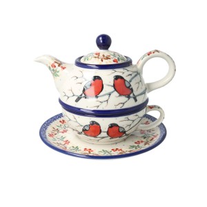 Czajnik z filiżanką Ceramika Artystyczna Bolesławiec V 0,6 L C01 DEKU4908
