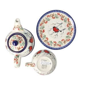 Czajnik z filiżanką Ceramika Artystyczna Bolesławiec V 0,6 L C01 DEKU4908