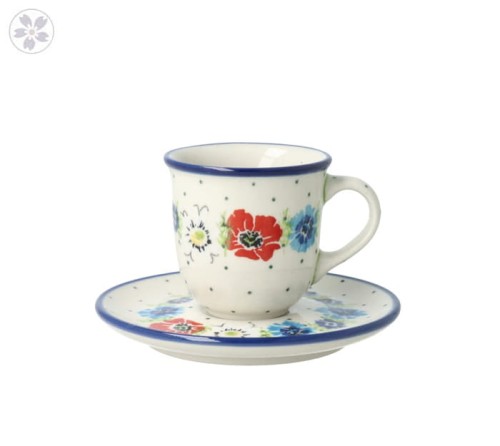 Filiżanka i spodek Ceramika Artystyczna Bolesławiec espresso V 0,06 L B10 dek2510X