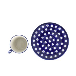 Filiżanka i spodek Ceramika Artystyczna Bolesławiec espresso V 0,09 L F66 dek70AX