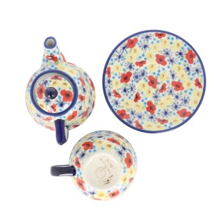 ZESTAW DO PARZENIA HERBATY, CZAJNIK 0,42L + FILIŻANKA 0,33L + SPODEK AS62 MANUFAKTURA