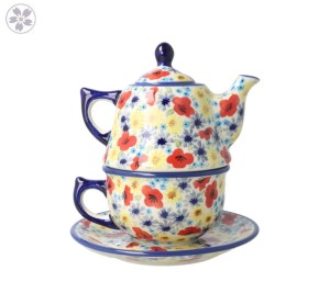 ZESTAW DO PARZENIA HERBATY, CZAJNIK 0,42L + FILIŻANKA 0,33L + SPODEK AS62 MANUFAKTURA