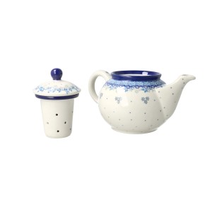 Czajnik Ceramika Artystyczna Bolesławiec do herbaty Sitko V 0,9 L E22 dek2858X