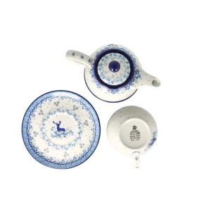 Czajnik z filiżanką Ceramika Artystyczna Bolesławiec V 0,6 L C01 DEK2858X