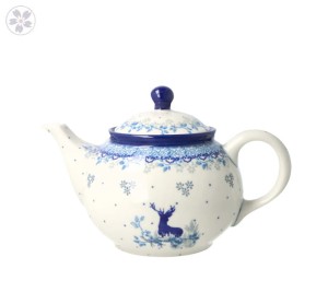 Czajnik Ceramika Artystyczna Bolesławiec do herbaty Sitko V 0,9 L E22 dek2858X