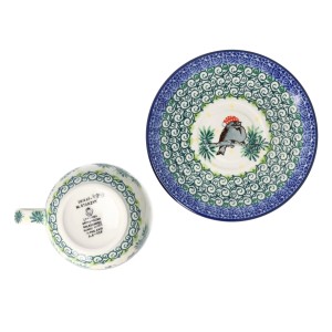 Filiżanka i spodek Ceramika Artystyczna Bolesławiec do kawy V 0,2 L F768K dekU4998