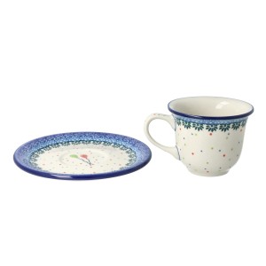 Filiżanka i spodek Ceramika Artystyczna Bolesławiec do herbaty V 0,18 L F770K dek3328X