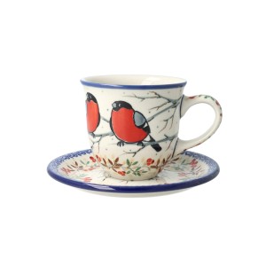 Filiżanka i spodek Ceramika Artystyczna Bolesławiec V 0,2 L B66 dekU4908