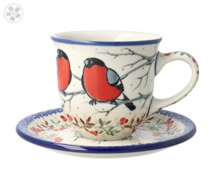 Filiżanka i spodek Ceramika Artystyczna Bolesławiec V 0,2 L B66 dekU4908
