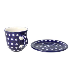 Filiżanka i spodek Ceramika Artystyczna Bolesławiec V 0,2 L B66 dek70AX