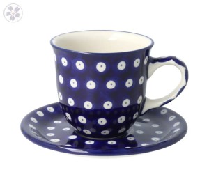 Filiżanka i spodek Ceramika Artystyczna Bolesławiec V 0,2 L B66 dek70AX