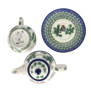 Czajnik z filiżanką Ceramika Artystyczna Bolesławiec V 0,6 L C01 DEKU4998