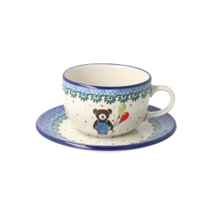 Filiżanka i spodek Ceramika Artystyczna Bolesławiec do kawy V 0,2 L F768K dek3328X