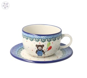 Filiżanka i spodek Ceramika Artystyczna Bolesławiec do kawy V 0,2 L F768K dek3328X