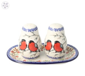 Solniczka i pieprzniczka Ceramika Artystyczna Bolesławiec komplet S131 dekU4908