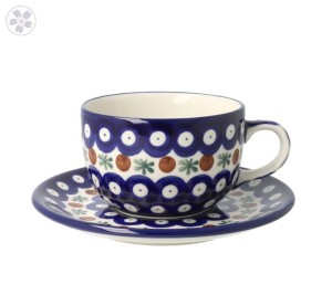 Filiżanka i spodek Ceramika Artystyczna Bolesławiec do kawy V 0,2 L F768K dek70X
