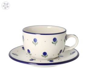 Filiżanka i spodek Ceramika Artystyczna Bolesławiec do kawy V 0,2 L F768K dek135X