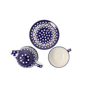 Czajnik z filiżanką V 0,6 L Ceramika Artystyczna Bolesławiec C01 DEK70X