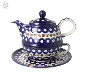 Czajnik z filiżanką V 0,6 L Ceramika Artystyczna Bolesławiec C01 DEK70X