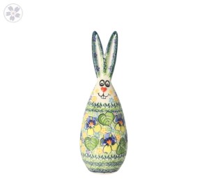 Rabbit 21,5 cm Fiołek Galia Bolesławiec Pottery