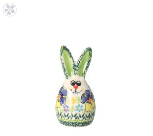 Rabbit 9 cm Fiołek Galia Bolesławiec Pottery