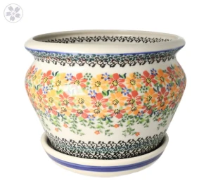 Doniczka wys. 14 cm Pomarańczowe Kwiaty Galia