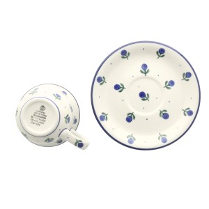 Filiżanka i spodek do herbaty V 0,18 L Ceramika Artystyczna Bolesławiec F770K dek135X