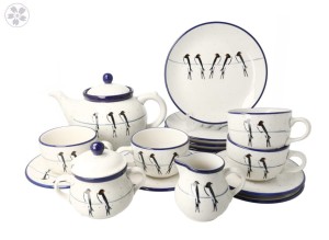Serwis kawowo herbaciany dla 4 osób Ceramika Artystyczna Bolesławiec dekU4831