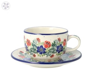 Serwis kawowo herbaciany dla 4 osób Ceramika Artystyczna Bolesławiec dek1535X