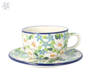 Serwis kawowo herbaciany dla 4 osób Ceramika Artystyczna Bolesławiec dekU4902